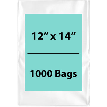 12X14 inches Clear Flat Poly Bags 1.5Mil Open Top (LDPE)